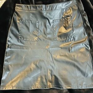 Touch me midi pleather skirt